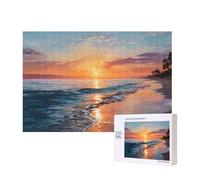 Wooden Jigsaw Puzzle 300 Pieces Exquisite The Sea At Low Tide Print for Family Leisure and Parent-Child Interaction