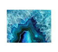 Wooden Jigsaw Puzzle 500-Piece in Box, Bright Aqua Blue Turquoise Prints Eco-Friendly Educational Puzzle for Family Fun & Adult Relaxation, 52x38 CM