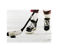Wooden Jigsaw Puzzle 500-Piece in Box, Ice Hockey Pattern Prints Eco-Friendly Educational Puzzle for Family Fun & Adult Relaxation, 52x38 CM
