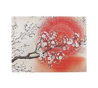 Wooden Jigsaw Puzzle 500-Piece in Box, Japanese Sun Reflection Prints Eco-Friendly Educational Puzzle for Family Fun & Adult Relaxation, 52x38 CM