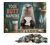 Wooden Jigsaw Puzzle 500 Pieces for Adults, Your Butt Napkins My Lady | Shared puzzle time: an activity that can be paused and resumed at your own pace.