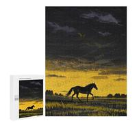 Wooden Jigsaw Puzzle 500 Pieces Stallion and Mare - Brain Training Puzzle Game, Decorative Puzzle Art, Horse Theme, Finished Size 21 x 15 Inches