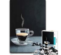 Wooden Jigsaw Puzzle, Adults, Espresso Cup with Coffee Beans, 1000 Pieces | Jigsaw Puzzle - defined colour areas for easier piece sorting on weekends.
