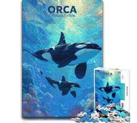Wooden Jigsaw Puzzle, Adults, Orca Killer Whale Underwater, 1000 Pieces | Adult Jigsaw Puzzle - hands-on indoor leisure alone or together.