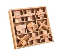 Wooden Jigsaw Puzzle - Brain Teaser Blocks Educational Assembly Game, Kids Learning Toy, Durable Wood Puzzle | Problem Solving Skill Builder Road Trip Classroom Birthday Present Children 26Cm