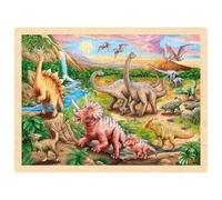 Wooden Jigsaw Puzzle Dinosaur Track Childrens 96 Piece Activity Toy Set - Age 3+