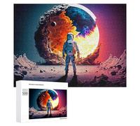 Wooden Jigsaw Puzzle Featuring Astronaut on A Dying Planet, 500 PCS
