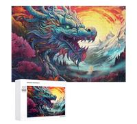 Wooden Jigsaw Puzzle Featuring Dragon's Majesty A Fantasy Landscape, 1000 PCS