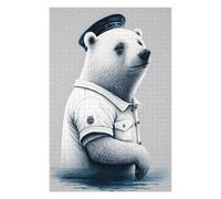 Wooden Jigsaw Puzzle Featuring Ice Bear Sailor, 1000 PCS