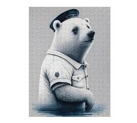 Wooden Jigsaw Puzzle Featuring Ice Bear Sailor, 500 PCS