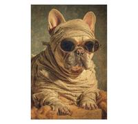 Wooden Jigsaw Puzzle Featuring Mummy Dog Sunglasses Art Print, 1000 PCS