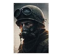 Wooden Jigsaw Puzzle Featuring Portrait of A War Soldier, 300 PCS
