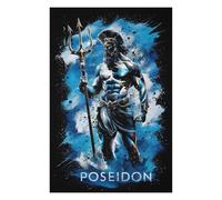 Wooden Jigsaw Puzzle Featuring Poseidon Gr od Art Mythology, 1000 PCS