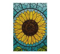 Wooden Jigsaw Puzzle Featuring Stained Glass Sunflower, 300 PCS