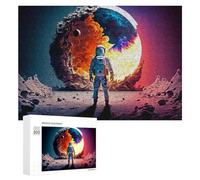 Wooden Jigsaw Puzzle for Adults, Astronaut on A Dying Planet, 300 PCS