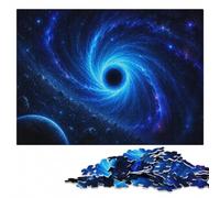 Wooden Jigsaw Puzzle for Adults, Blue Black Hole in Space, 300 Pieces | Puzzle for Adults - visual matching for a more organised build over several sessions.