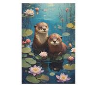 Wooden Jigsaw Puzzle for Adults, Curious Otters, 1000 PCS