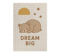 Wooden Jigsaw Puzzle for Adults, Dream Big Sleeping Bear Nursery, 300 PCS