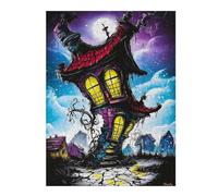 Wooden Jigsaw Puzzle for Adults, Haunted Twisted House - Gothic Fantasy Art, 500 PCS