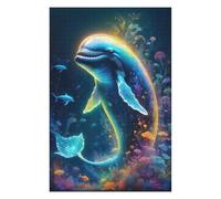Wooden Jigsaw Puzzle for Adults, Magic Realism Whale, 1000 PCS
