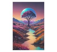 Wooden Jigsaw Puzzle for Adults, Magical River Tree Bubble, 1000 PCS