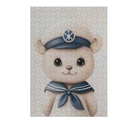 Wooden Jigsaw Puzzle for Adults, Sailor Bear Nursery Boy, 300 PCS