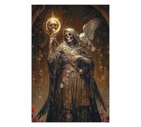 Wooden Jigsaw Puzzle for Adults, Santa Muerte, Death As A Sorcerer, 1000 PCS