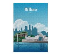 Wooden Jigsaw Puzzle for Adults, Travel to Bilbao, 300 PCS
