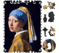 Wooden Jigsaw Puzzle for Adults - Uniquely Shaped Pieces - Made in The USA by FoxSmartBox - 220 Pieces - Girl with a Pearl Earring