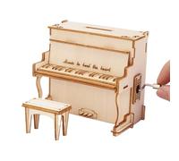 Wooden Jigsaw Puzzle - Piano Music Box, Assembly Model, Handmade Brain Teaser, 3D Craft Kit for Adults, Fun Gift Choice, Educational Entertainment for Stress Reliever