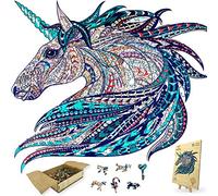 Wooden Jigsaw Puzzle XL 250 Piece (32x30cm) - Unicorn Wooden Jigsaw for Adults Presented in Wooden Gift Box by The Puzzled Tree