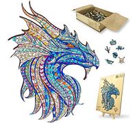 Wooden Jigsaw Puzzle XL 280 Piece (42x30cm) - Dragon Wood Puzzles for Adults Presented in Wooden Gift Box by The Puzzled Tree