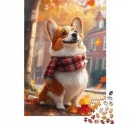 Wooden Jigsaw Puzzles 1000 Pieces - Challenge Yourself with Corgi for Adults, Teens, Perfect for Family Game Night