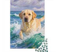 Wooden Jigsaw Puzzles 1000 Pieces - Challenge Yourself with Labrador Retriever for Adults, Teens, Perfect for Family Game Night