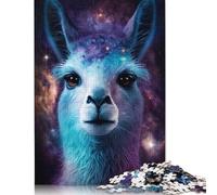 Wooden Jigsaw Puzzles 1000 Pieces Galaxy Alpaca Space Wood Puzzles Educational Puzzles Toys for Boys And Girls Christmas And Birthday Gifts 1000pcs (75x50cm)