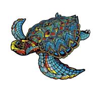 Wooden Jigsaw Puzzles | 12 Inches Vibrant Sea Turtle | Wooden Irregular Animal Shaped Puzzle Colorful Educational Wood Pieces with Stable Fit for Learning Motor Skills and Playtime Fun at Home