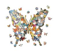 Wooden Jigsaw Puzzles - 162 Piece Set, Butterfly Design, Interactive Wooden Pieces, Durable Puzzle Board | Ideal for Hobbies, Parties, Meetings, Learning, Home, Family, Brain Tester, s
