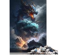 Wooden Jigsaw Puzzles 500 Pieces Galaxy Art Flying Dragon Wood Puzzles Educational Puzzles Toys for Boys And Girls Christmas And Birthday Gifts 500pcs (52x38cm)