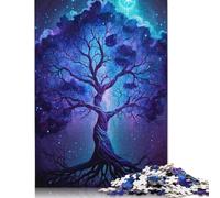 Wooden Jigsaw Puzzles 500 Pieces Galaxy Tree of Life Wood Puzzles Educational Puzzles Toys for Boys And Girls Christmas And Birthday Gifts 500pcs (52x38cm)