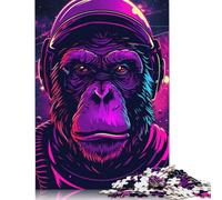 Wooden Jigsaw Puzzles 500 Pieces Music Monkey Wood Puzzles Educational Puzzles Toys for Boys And Girls Christmas And Birthday Gifts 500pcs (52x38cm)