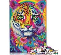 Wooden Jigsaw Puzzles 500 Pieces Psychedelic Panther Puzzle Family Game Jigsaws Best Gift for Adults And 500pcs (52x38cm)