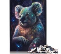 Wooden Jigsaw Puzzles 500 Pieces Space Animal Koala Puzzle Family Game Jigsaws Best Gift for Adults And 500pcs (52x38cm)