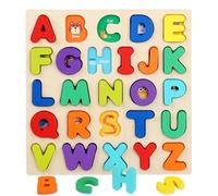 Wooden Jigsaw Puzzles Age 3+ for Kids ABC Alphabet Learning Toys - Early Education Montessori Toys for Girls Boys Gifts (Capital Letters)