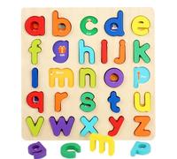 Wooden Jigsaw Puzzles for 3 4 5 Year Old Kids Numbers & ABC Alphabet Learning Toys - Early Education Toys-Wooden Puzzles Montessori Toys for Girls Boys Gifts. (lowercase letters)