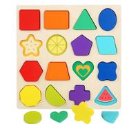 Wooden Jigsaw Puzzles for 3 4 5Year Old Kids Numbers & ABC Alphabet Learning Toys - Early Education Toys-Wooden Puzzles Montessori Toys for Girls Boys Gifts. (Shape)