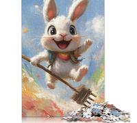 Wooden Jigsaw Puzzles for Adults 1000 Piece Easter Cute Bunny Jigsaw Puzzles for Adults Challenging Game Brain Teasers 1000pcs (75x50cm)
