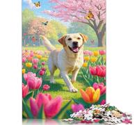 Wooden Jigsaw Puzzles for Adults 1000 Piece Labrador Retriever Jigsaw Puzzles for Adults Challenging Game Brain Teasers 1000pcs (75x50cm)