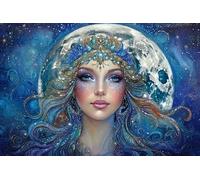 Wooden Jigsaw Puzzles for Adults 1000 Pieces Josephine Wall - Moon Goddess (Glitter Edition) Puzzles for Kids & Teens, Fun Educational Games for Family Game Night
