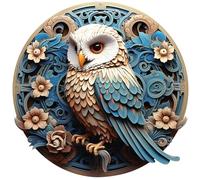 Wooden Jigsaw Puzzles For Adults, 3D Colorful Owl Puzzle, Animal Shape Pieces 300pcs With Box, Birthday Gifts For Adults Kids, 34.5 * 34.5cm, L