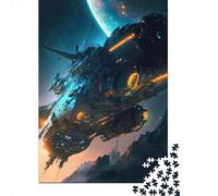 Wooden Jigsaw Puzzles for Adults 500 Piece Post Apocalyptic Spaceship4 Jigsaw Puzzles for Adults Challenging Game Brain Teasers 500pcs (52x38cm)